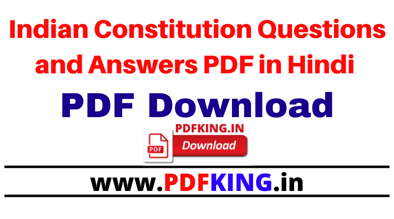 Indian Constitution Questions and Answers PDF in Hindi