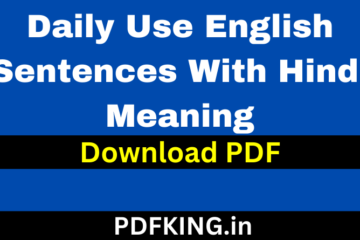 Daily Use English Sentences With Hindi Meaning PDF Free Download