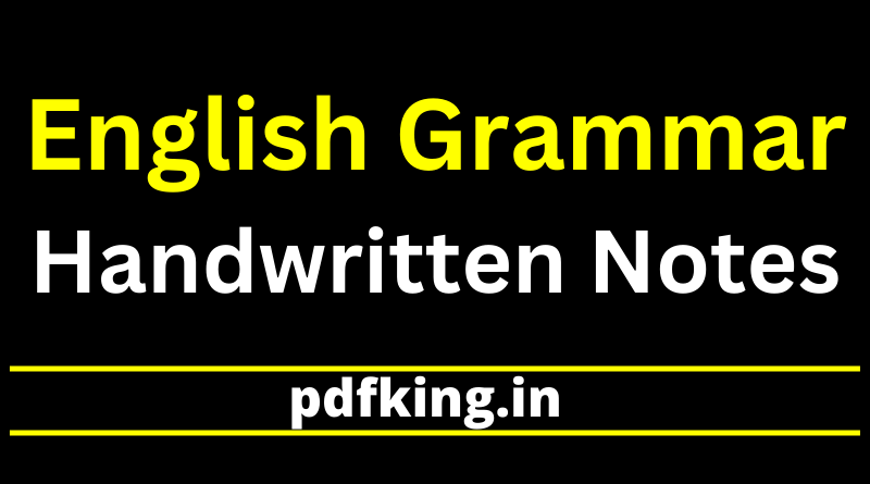 English Grammar Handwritten Notes In Hindi PDF