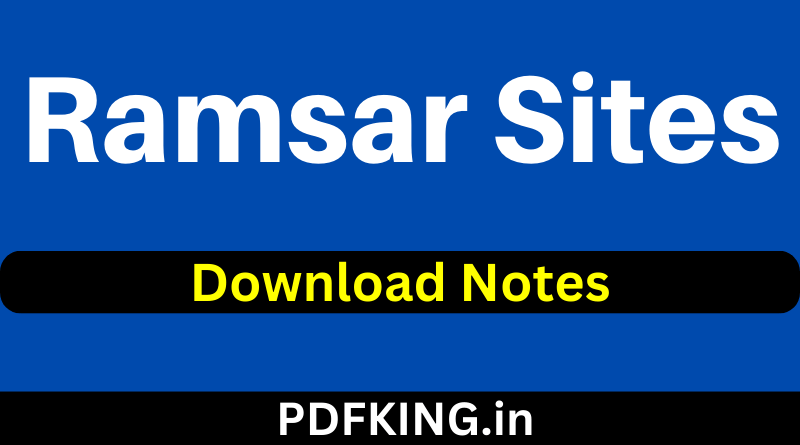 Ramsar Sites In India In Hindi PDF Download