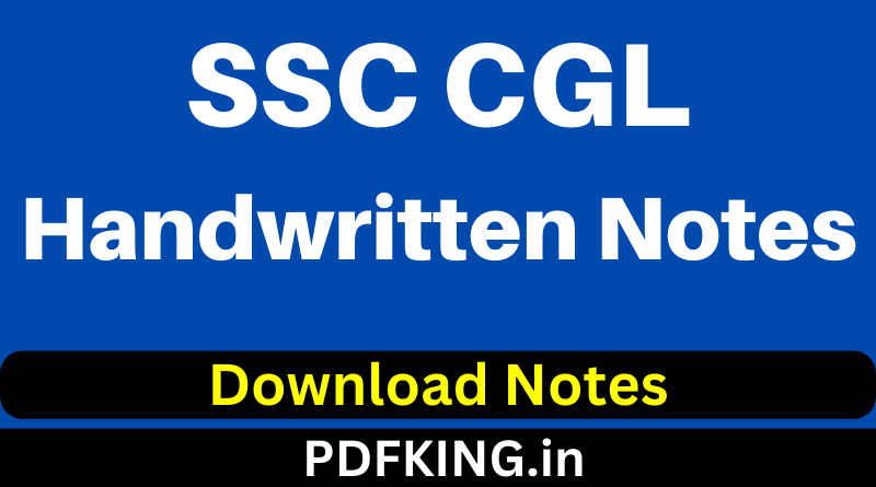SSC CGL Handwritten Notes In English PDF