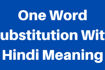 1000 Most Important One Word Substitution With Hindi Meaning PDF